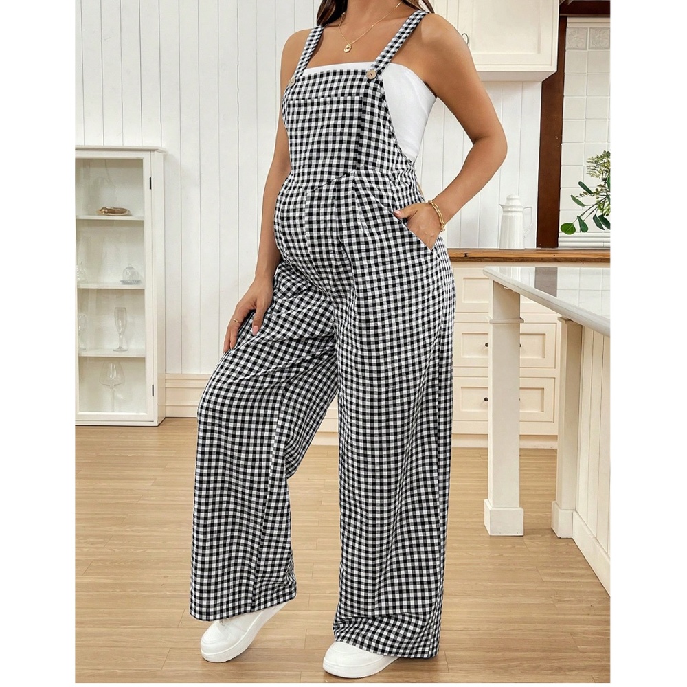Black and White Checkered Jumpsuit